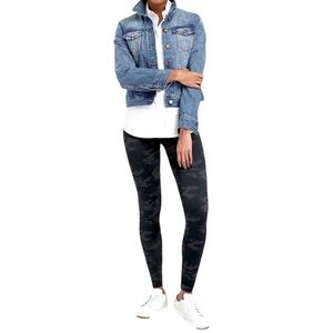 Spanx Look At Me Now High Waisted Stretch Leggings Pants Black Camo Size Small